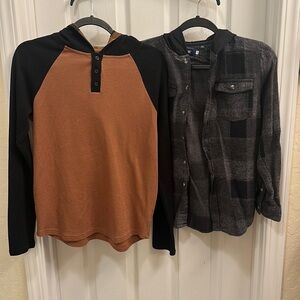 BUNDLE of two boy’s long sleeve hoodie and flannel